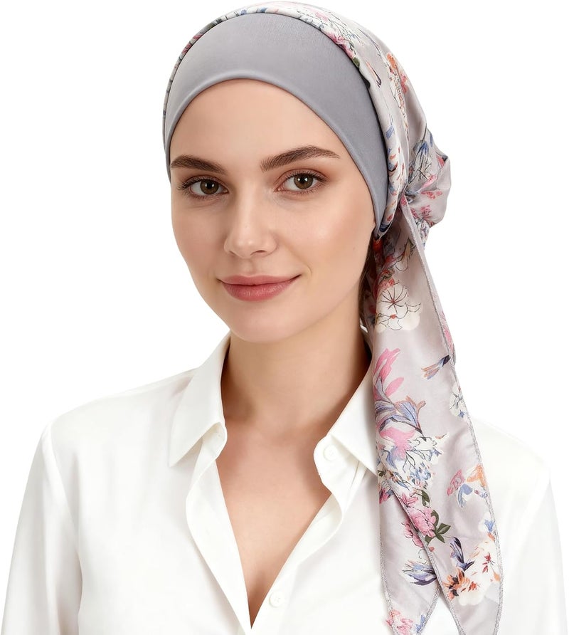 FADACHY Chemo Headwear for Women,Chemo Caps Lightweight for Summer with Head Scarf,Silky Soft Hair Turbans Fashion - Image 1
